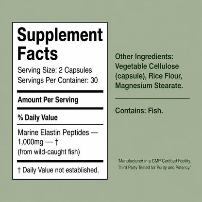 Elastin Peptides with 1.000mg of Pure Marine