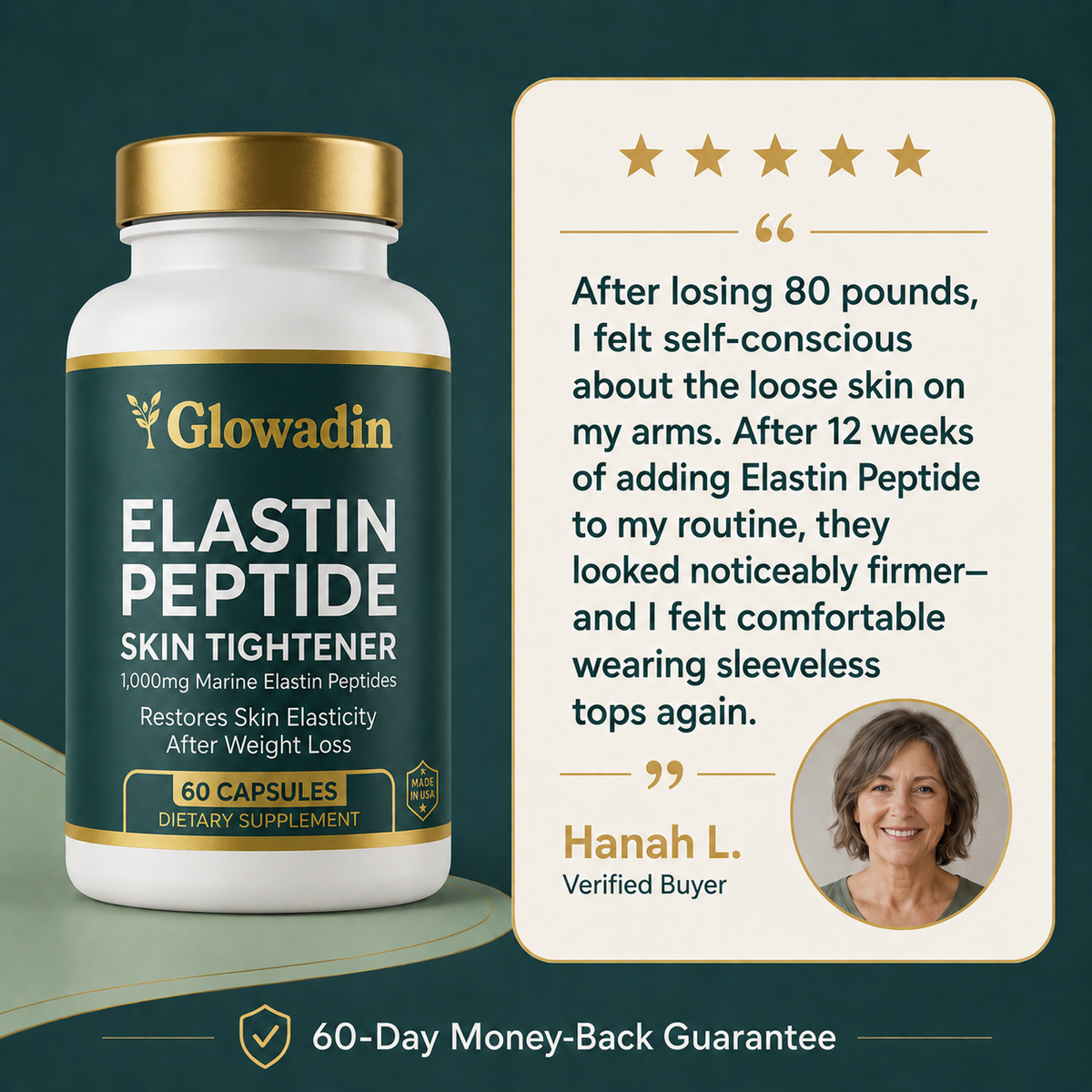 Elastin Peptides with 1.000mg of Pure Marine